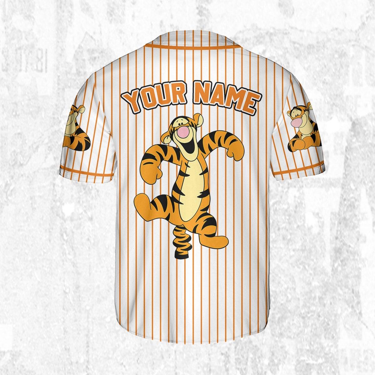 Personalize Disney Winnie The Pooh Tigger Striped Baseball Jersey 4