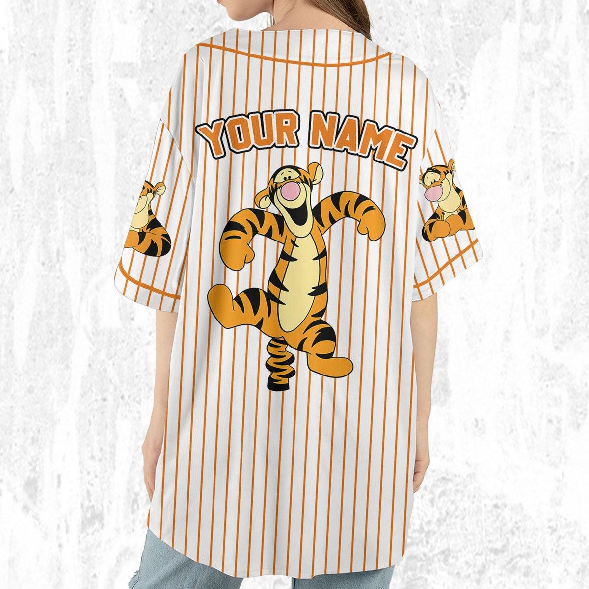 Personalize Disney Winnie The Pooh Tigger Striped Baseball Jersey 6