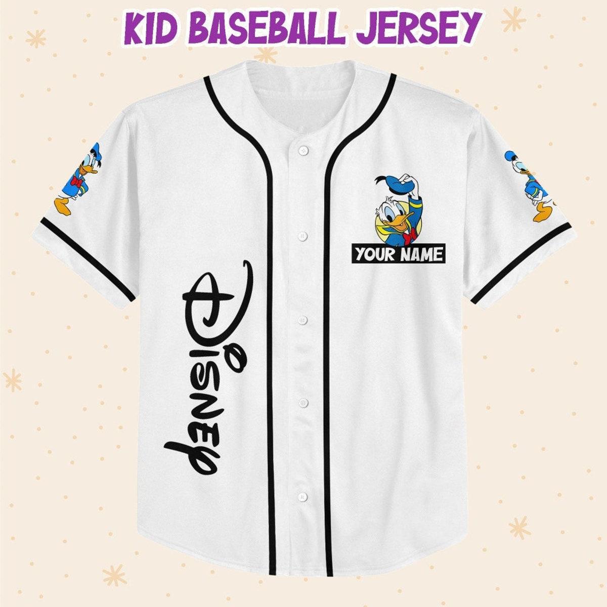 Personalize Disneyland Donald Duck Vintage Disney Characters Baseball Jersey 2