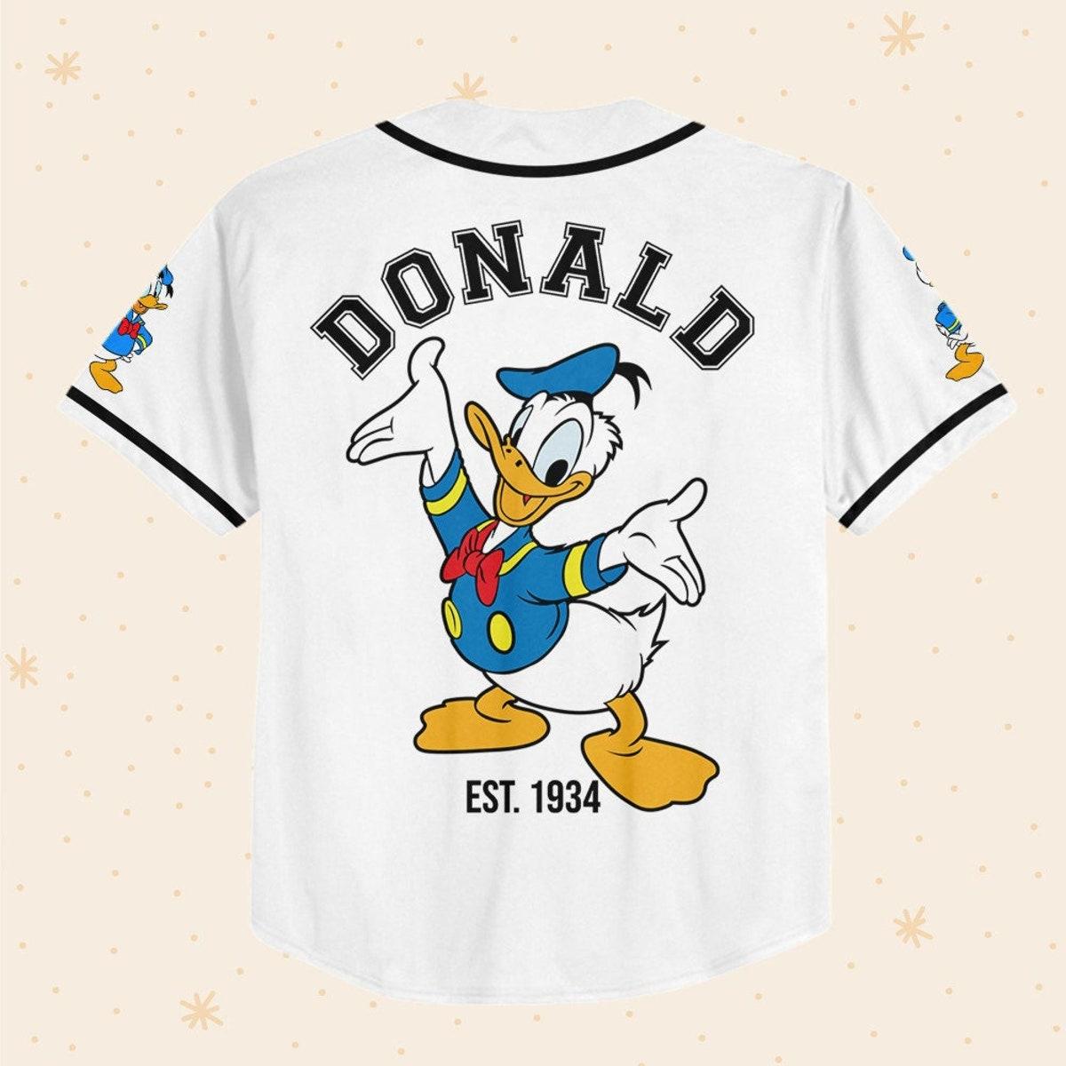 Personalize Disneyland Donald Duck Vintage Disney Characters Baseball Jersey 3