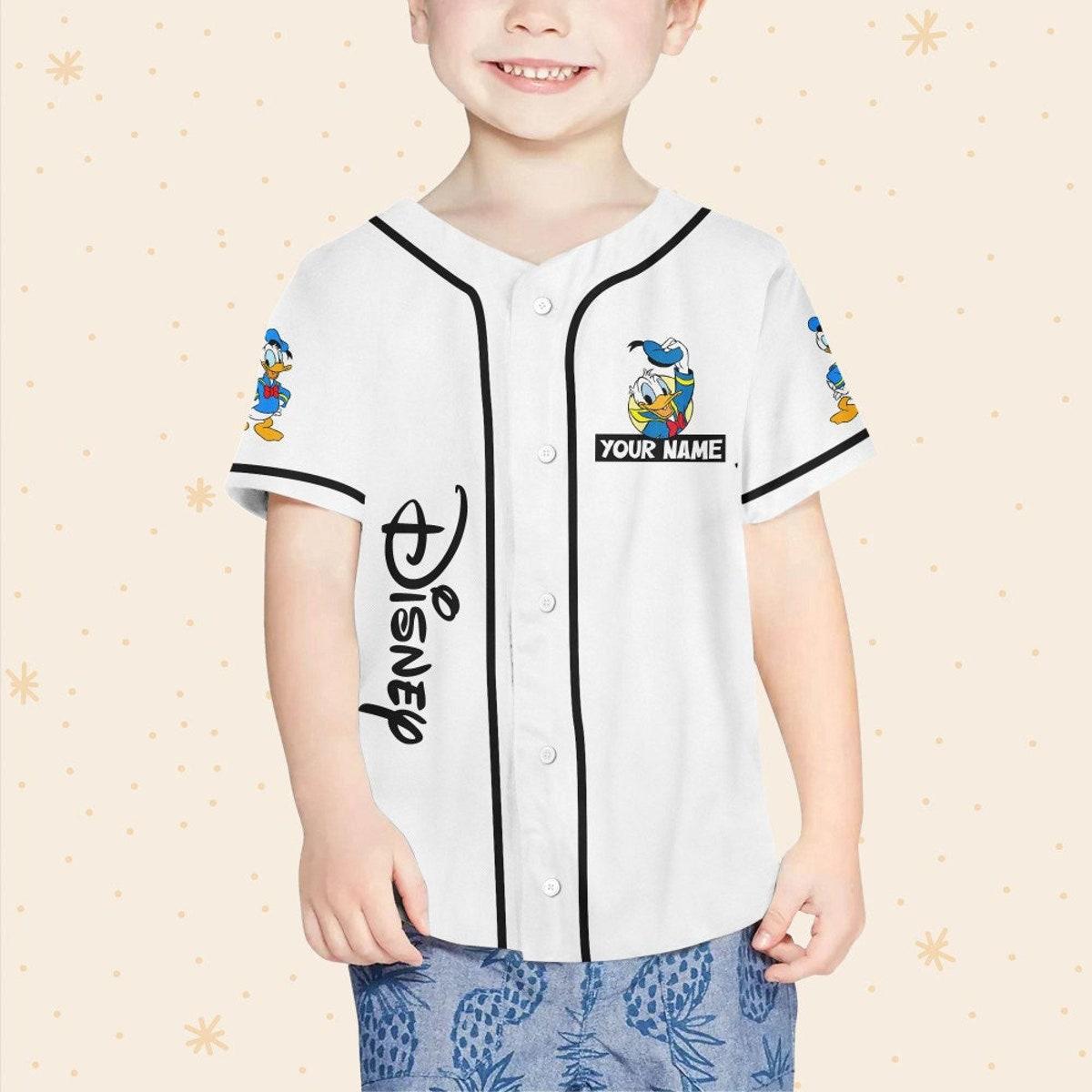 Personalize Disneyland Donald Duck Vintage Disney Characters Baseball Jersey 4