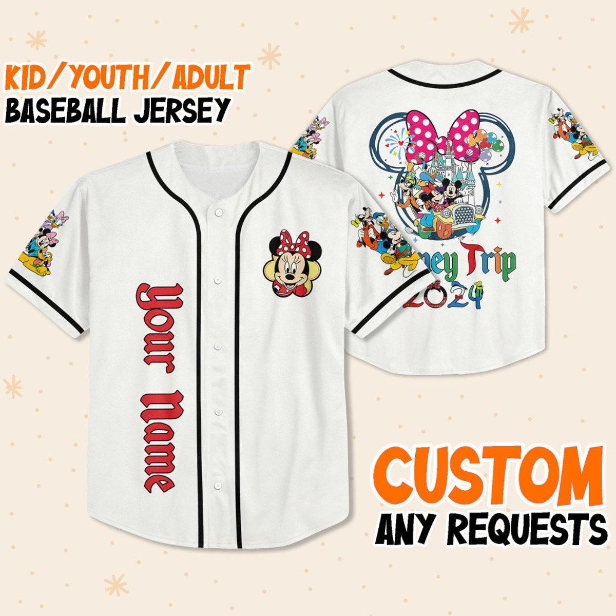 Personalize Disneyland Ready To Press Minnie And Friends Baseball Jersey 1