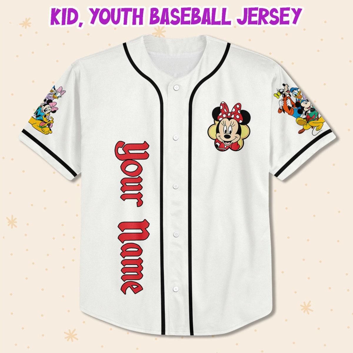 Personalize Disneyland Ready To Press Minnie And Friends Baseball Jersey 2