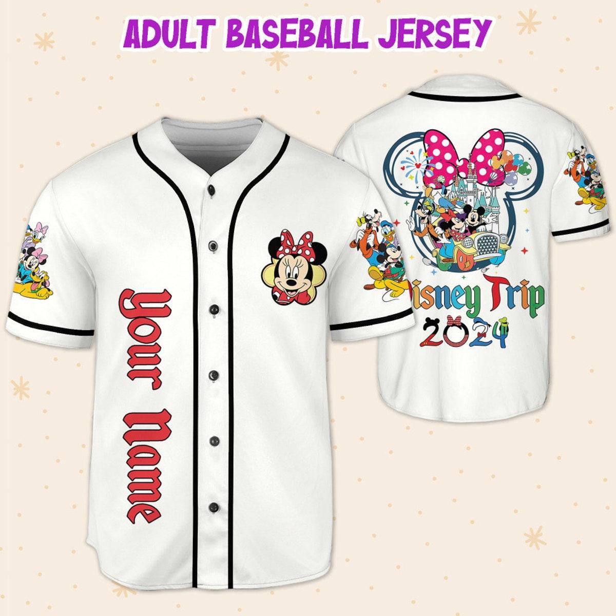 Personalize Disneyland Ready To Press Minnie And Friends Baseball Jersey 5