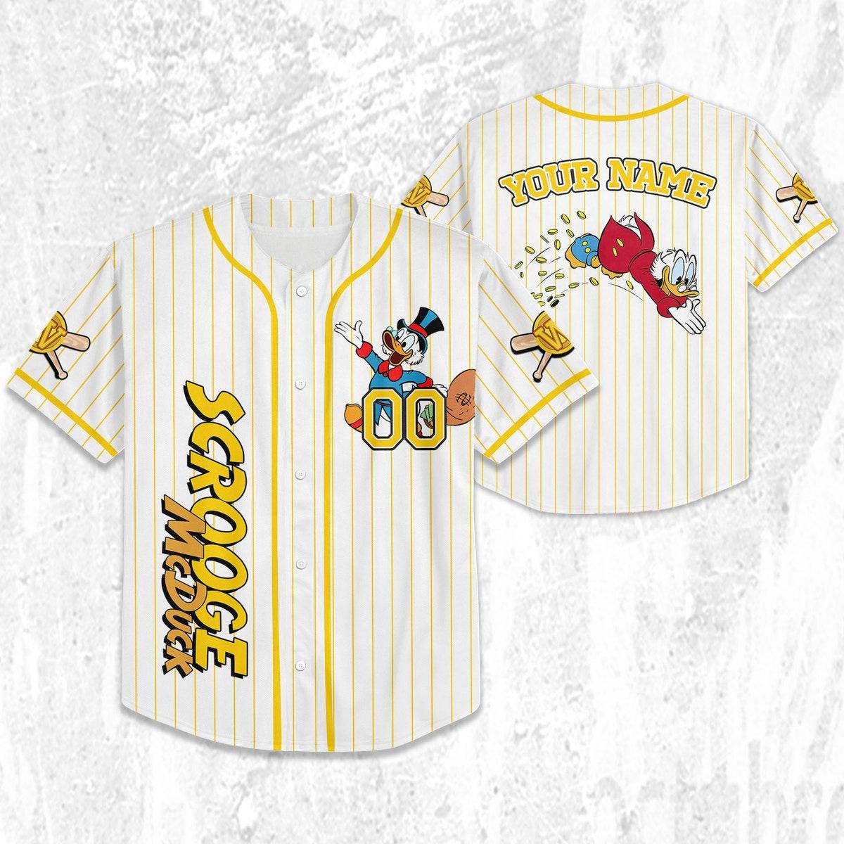 Personalize Ducktales Scrooge Mcduck Classic Binding Disney Baseball Jersey 2