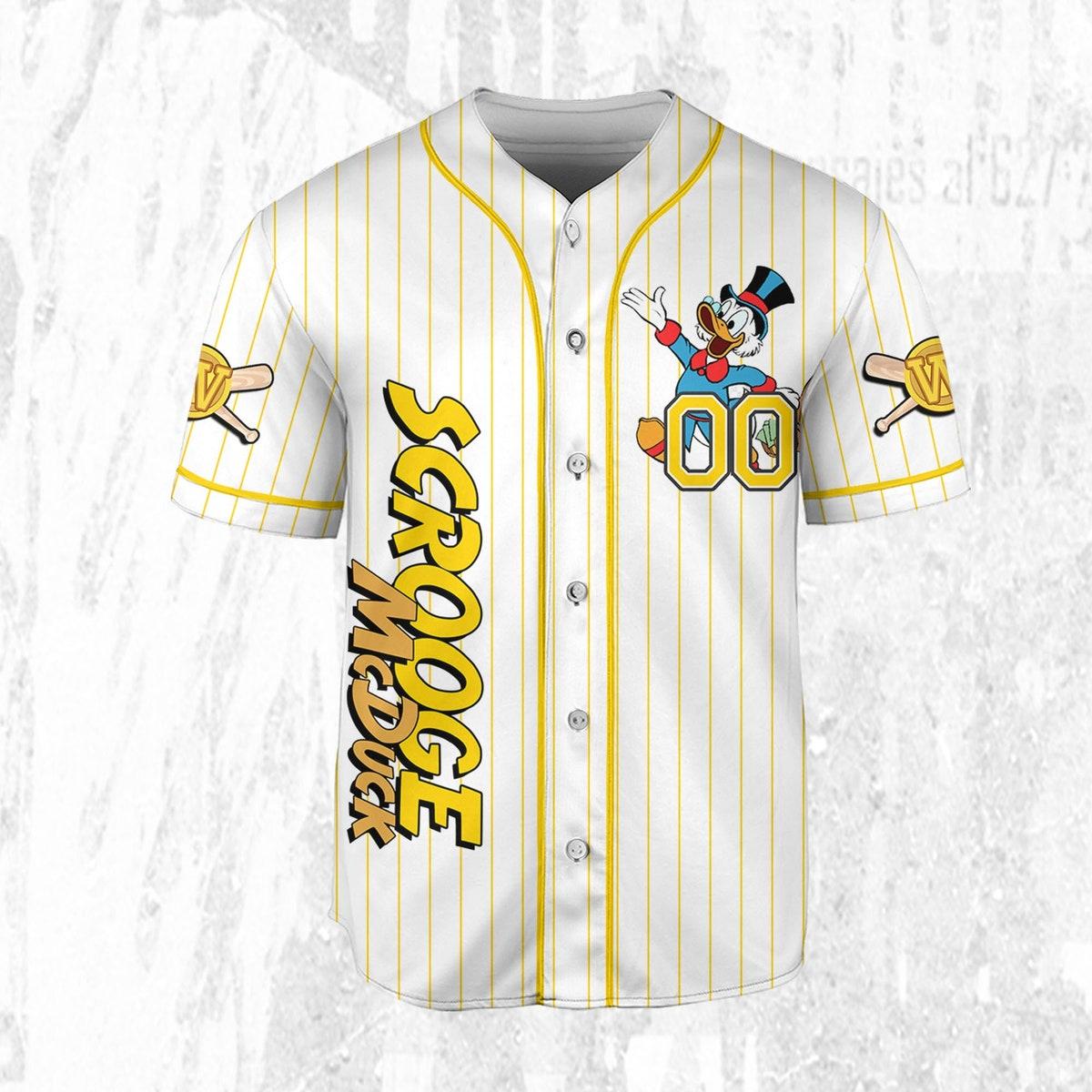 Personalize Ducktales Scrooge Mcduck Classic Binding Disney Baseball Jersey 3