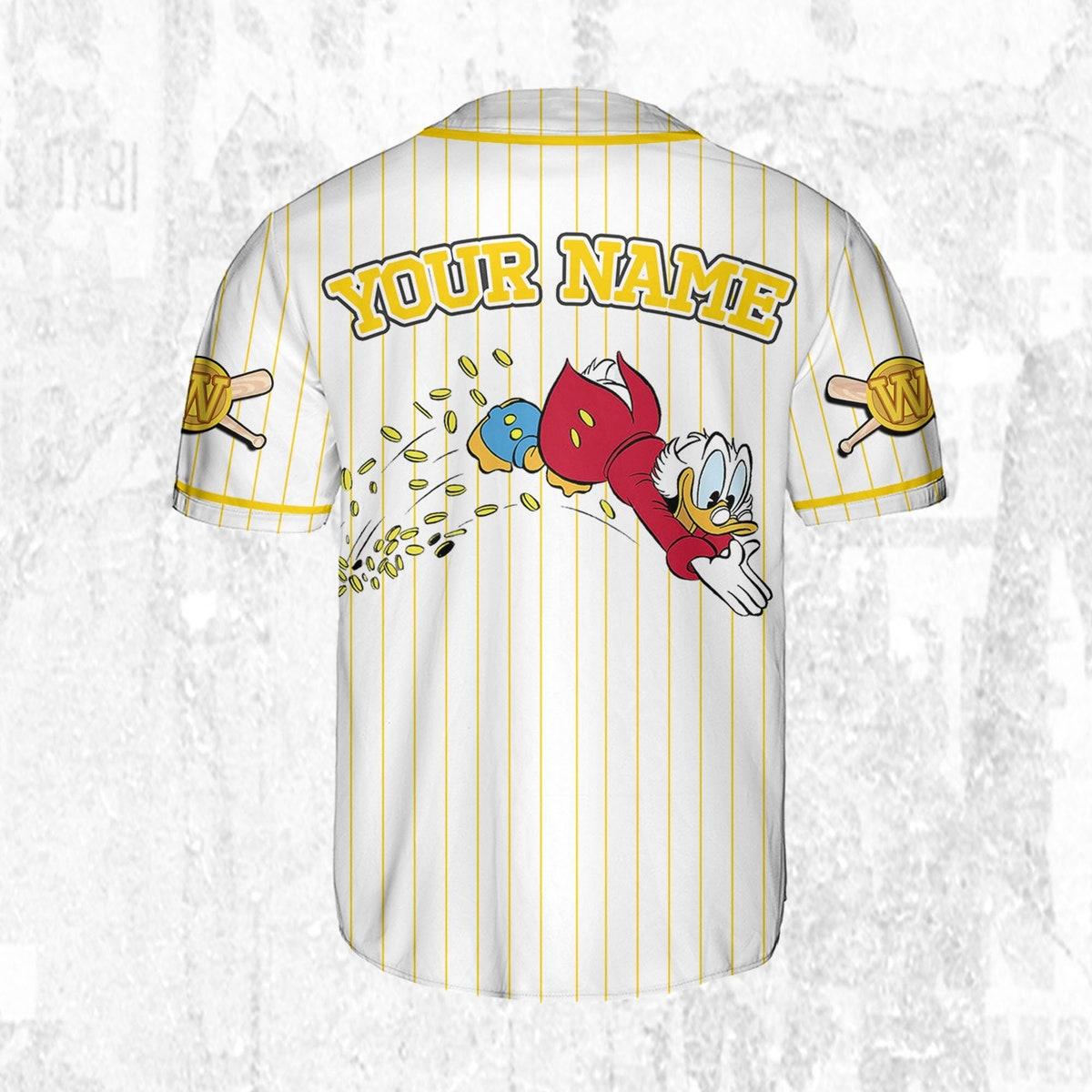 Personalize Ducktales Scrooge Mcduck Classic Binding Disney Baseball Jersey 4