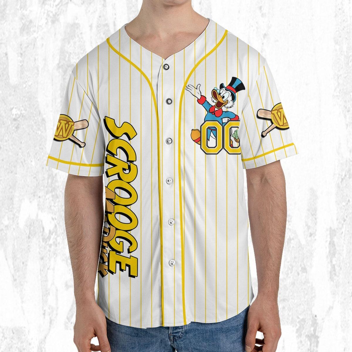 Personalize Ducktales Scrooge Mcduck Classic Binding Disney Baseball Jersey 5