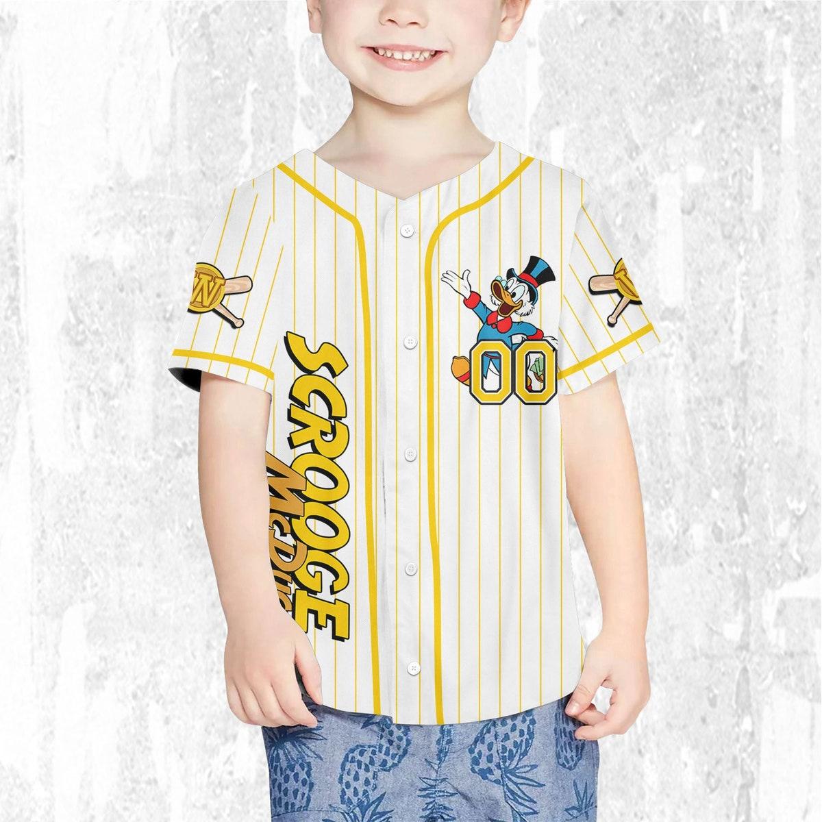 Personalize Ducktales Scrooge Mcduck Classic Binding Disney Baseball Jersey 7