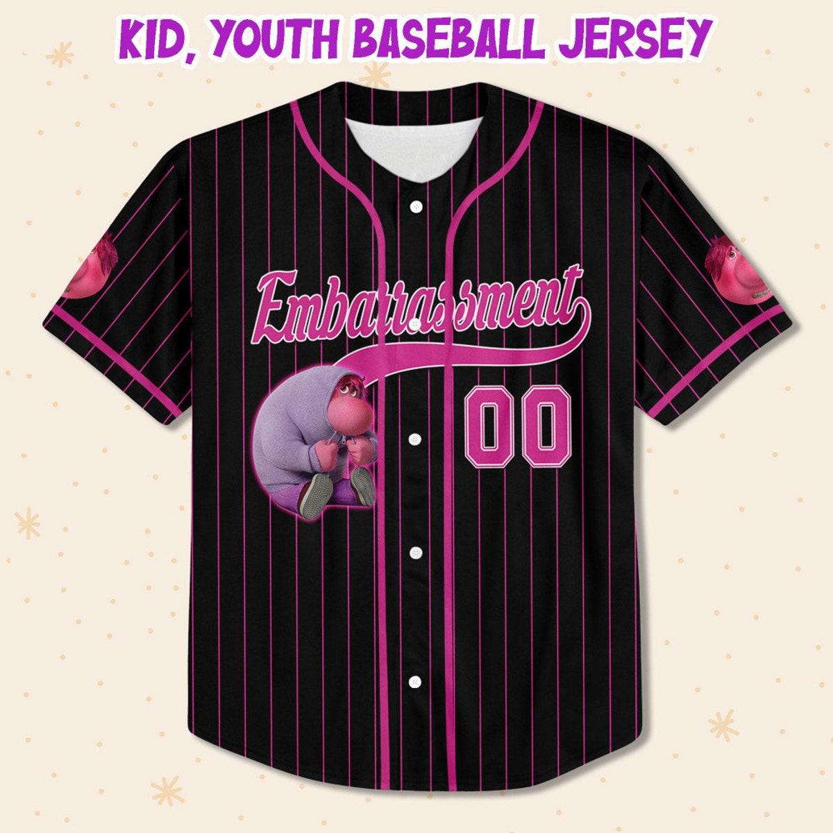 Personalize Embarrassment Jersey Pink Black Disney Baseball Jersey 2