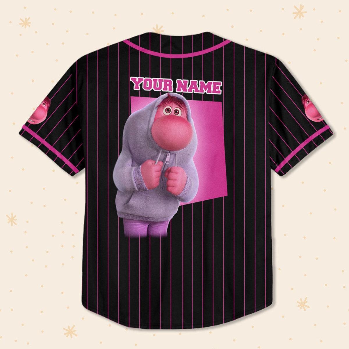 Personalize Embarrassment Jersey Pink Black Disney Baseball Jersey 3