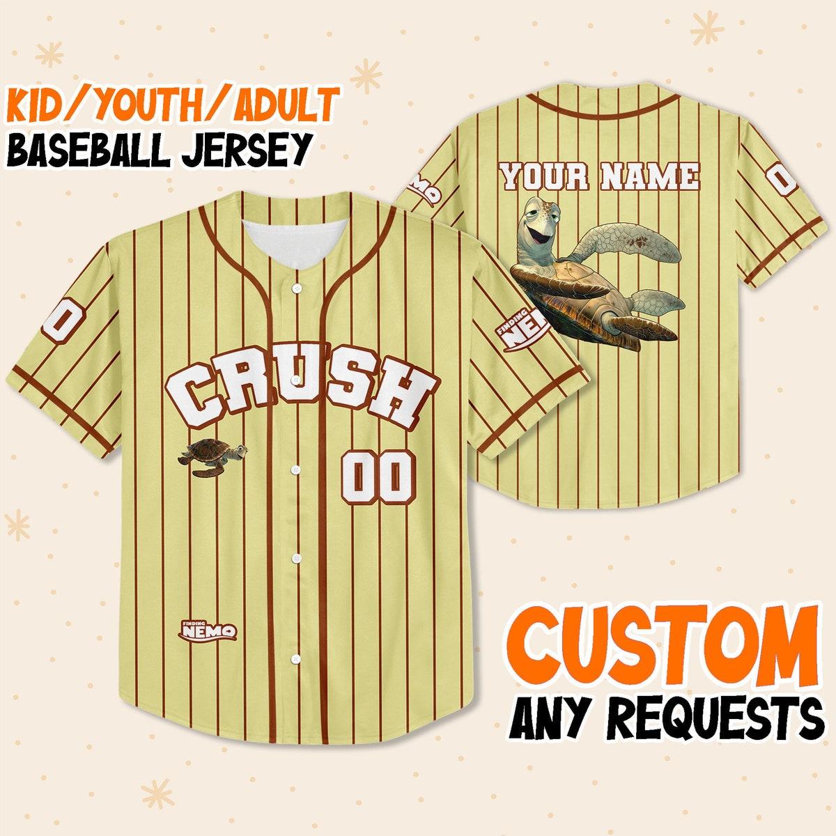 Personalize Finding Nemo Crush Sea Turtle Jersey Disney Baseball Jersey 1