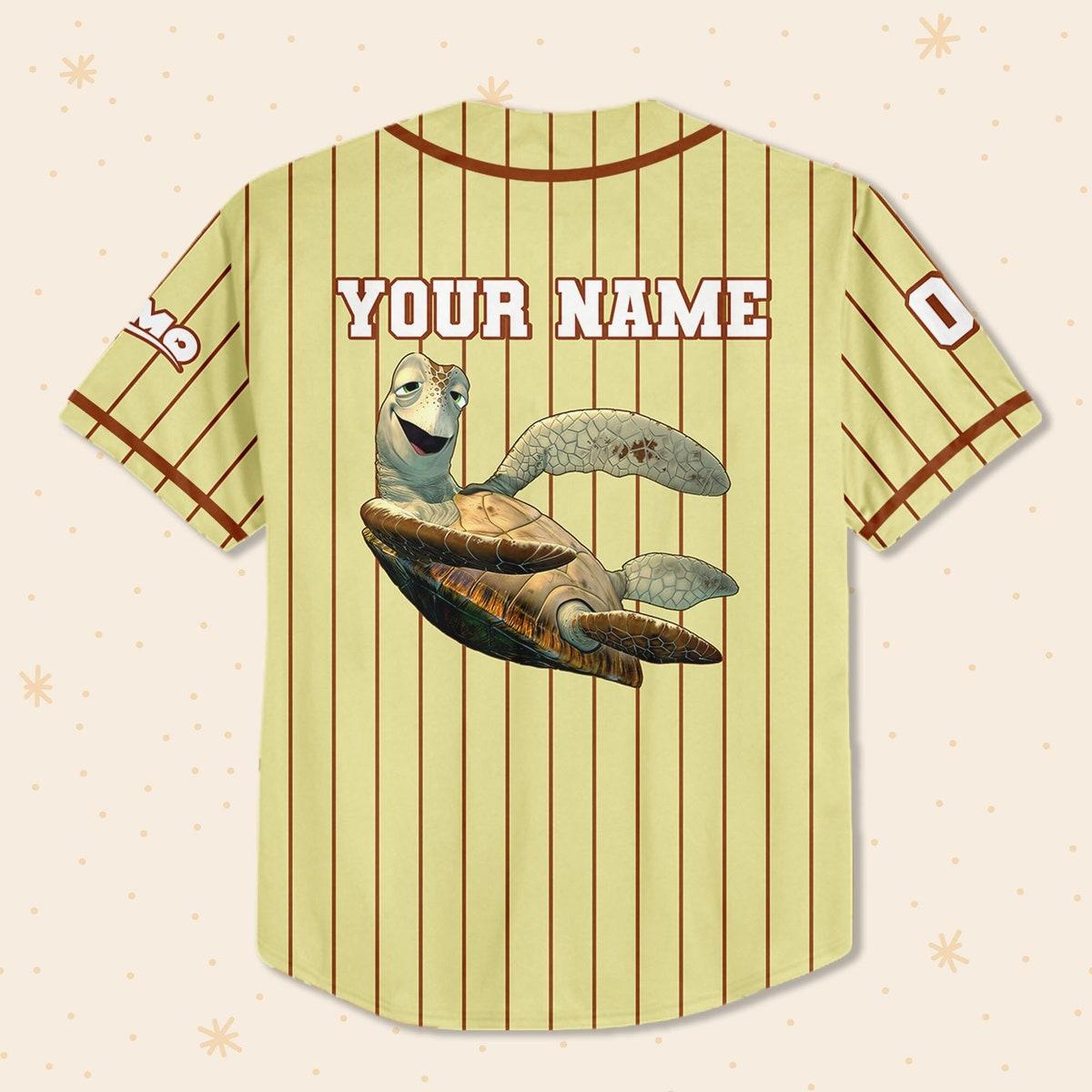 Personalize Finding Nemo Crush Sea Turtle Jersey Disney Baseball Jersey 3