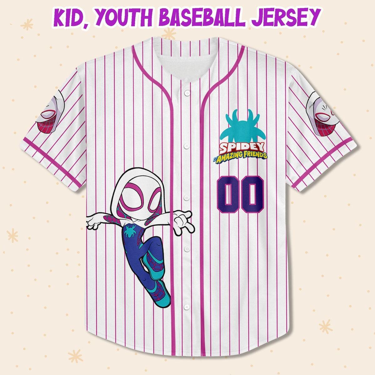 Personalize Gwen Stacy White Spider Verse Baseball Jersey 2