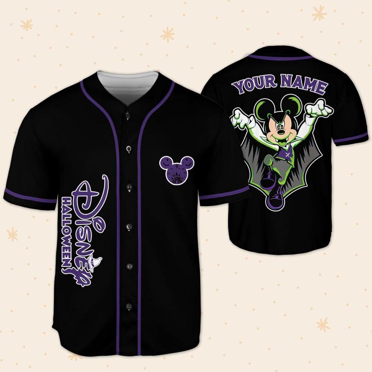 Personalize Halloween Vampire Mickey Mouse Baseball Jersey 5