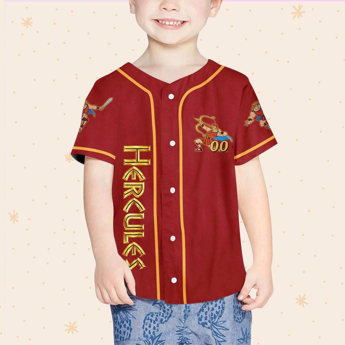 Personalize Hercules Red Yellowadult Disney Baseball Jersey 4