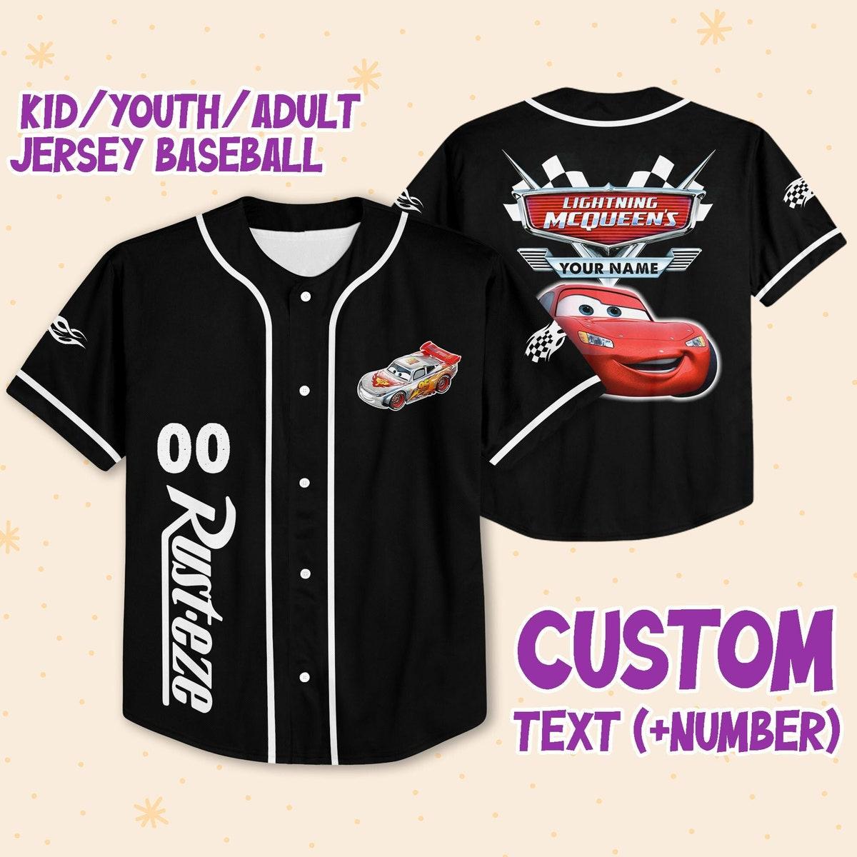 Personalize Light Mcqueen Speed Custom Baseball Jersey 1