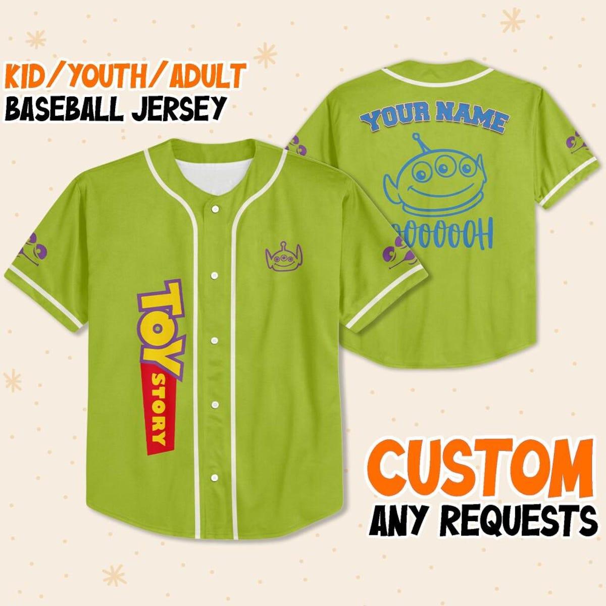 Personalize Little Alien Toy Story Baseball Jersey 1