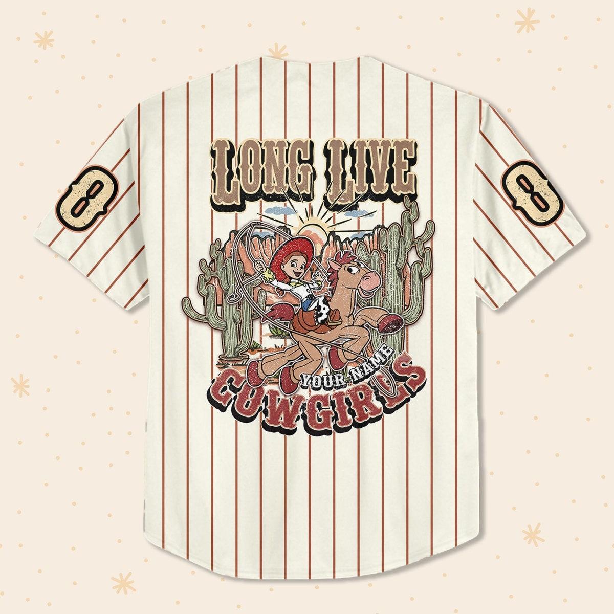 Personalize Long Live Wild West Cow Girls Matching Baseball Jersey 3