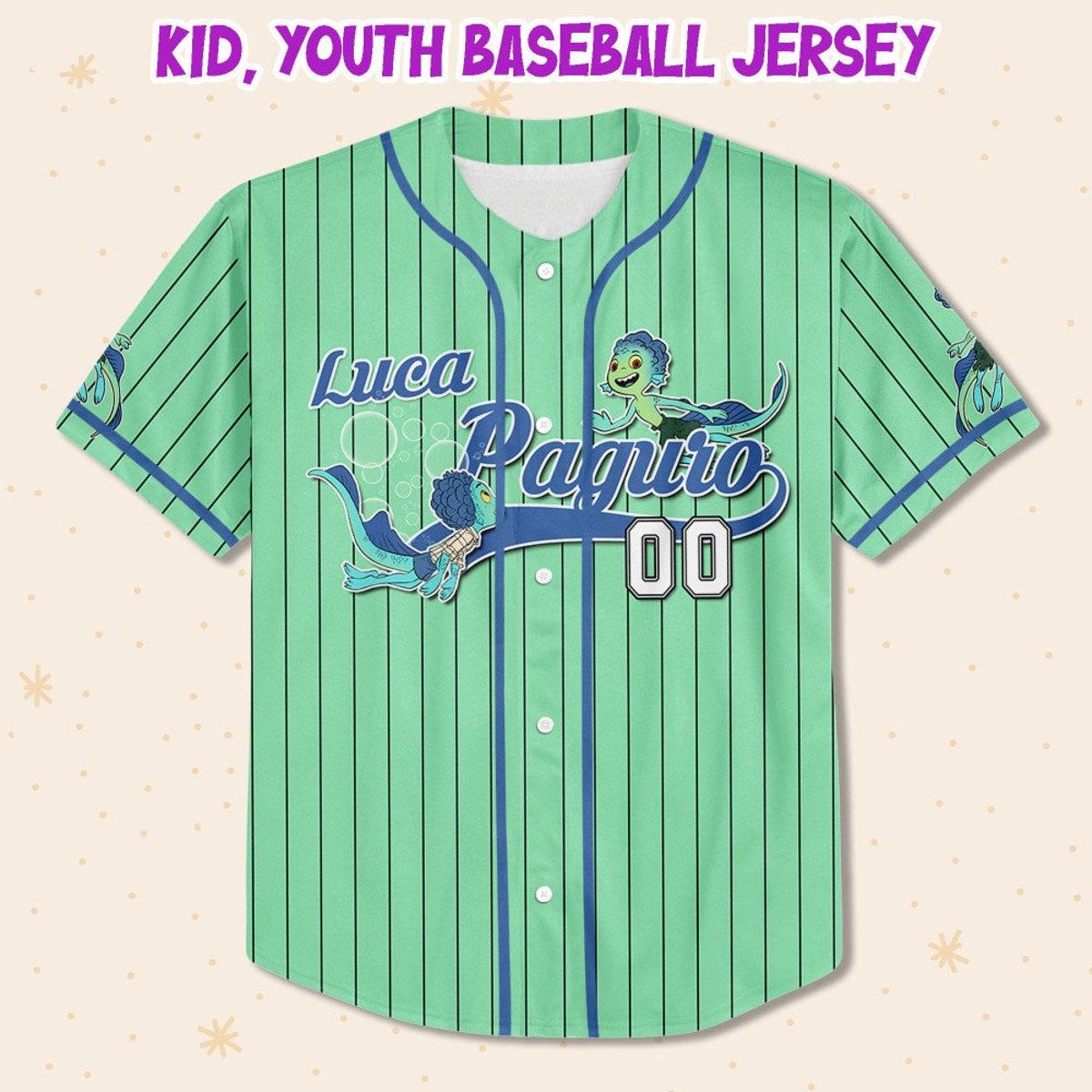 Personalize Luca Paguro Jersey Green Blue Luca Paguro Alberto Gulia Baseball Jersey 2