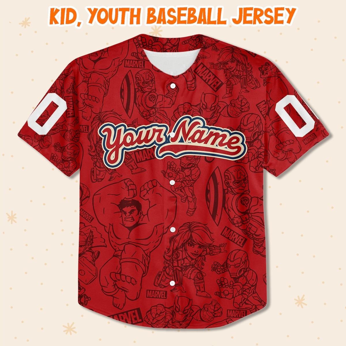 Personalize Marvel Superhero Adventures Cute Disney Baseball Jersey 2