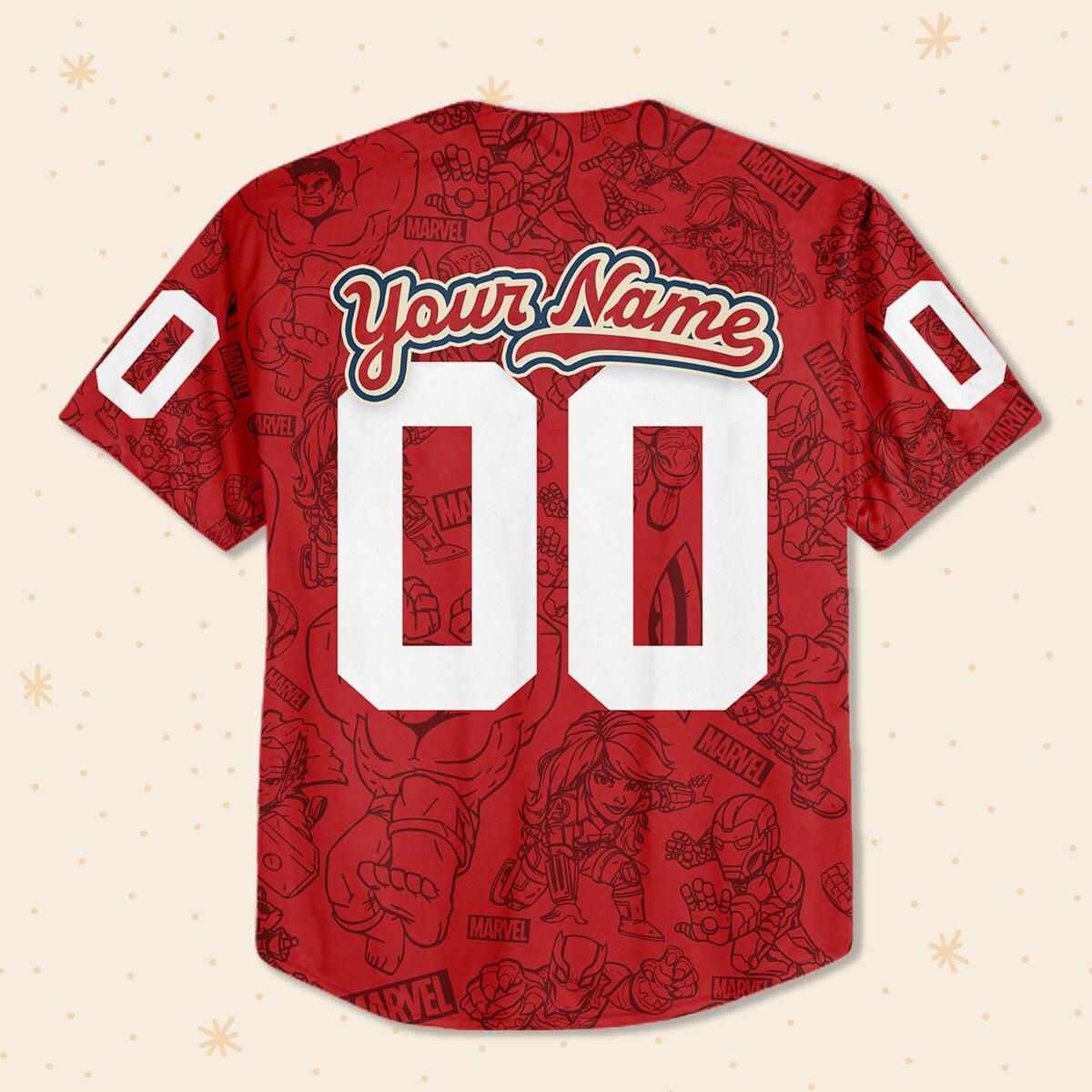 Personalize Marvel Superhero Adventures Cute Disney Baseball Jersey 3