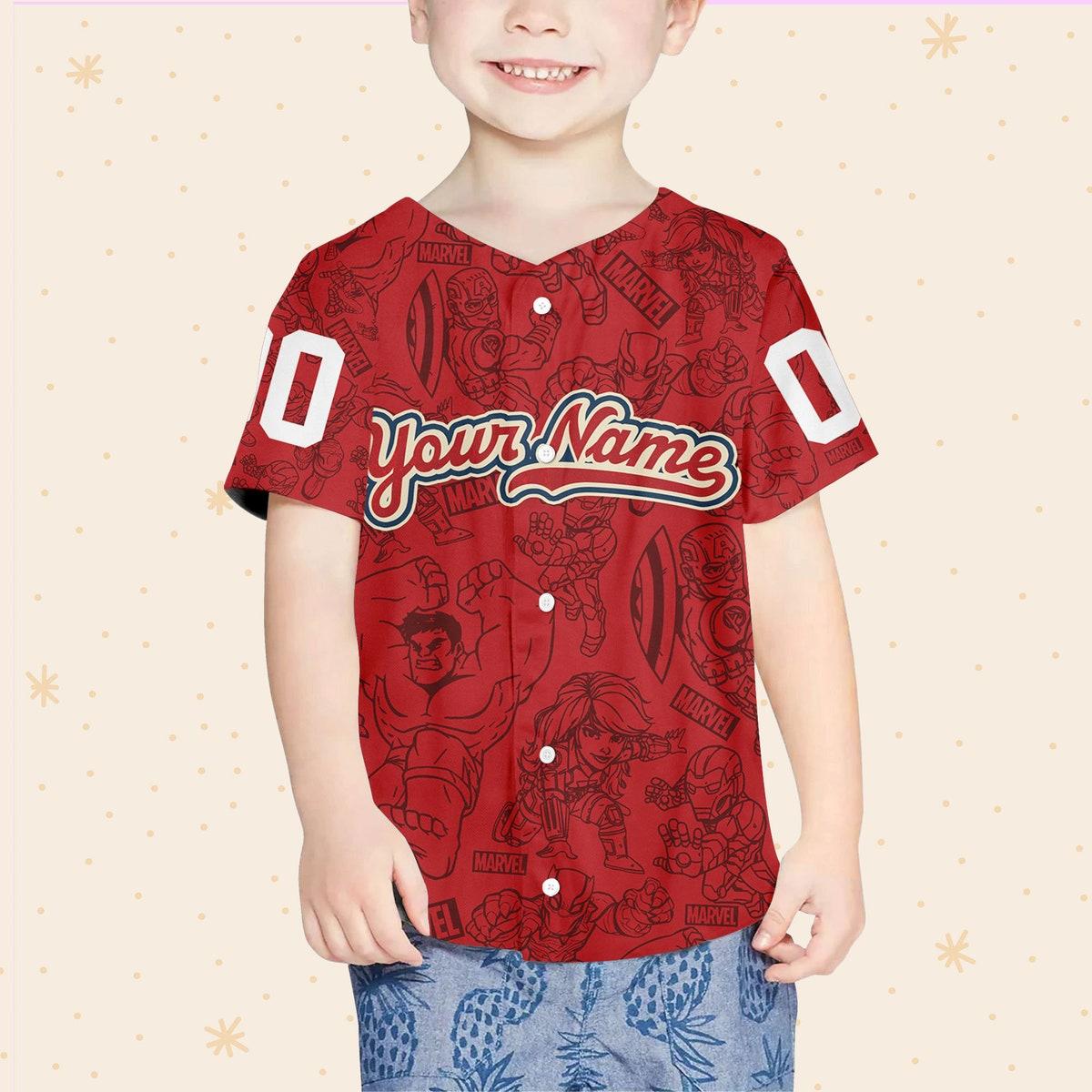 Personalize Marvel Superhero Adventures Cute Disney Baseball Jersey 4