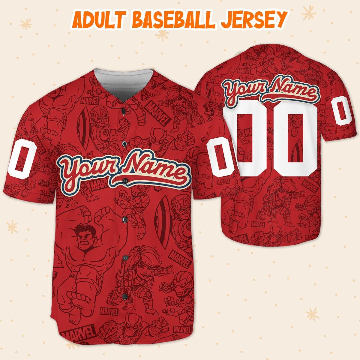 Personalize Marvel Superhero Adventures Cute Disney Baseball Jersey 5