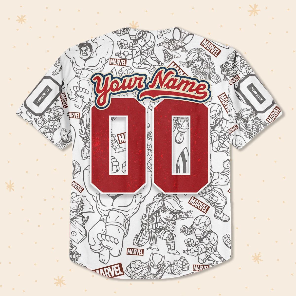 Personalize Marvel Superhero Adventures Disney Baseball Jersey 3