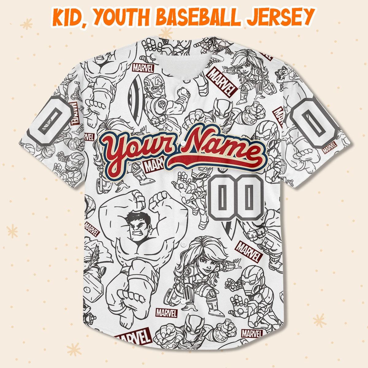 Personalize Marvel Superhero Adventures Disney Baseball Jersey 4