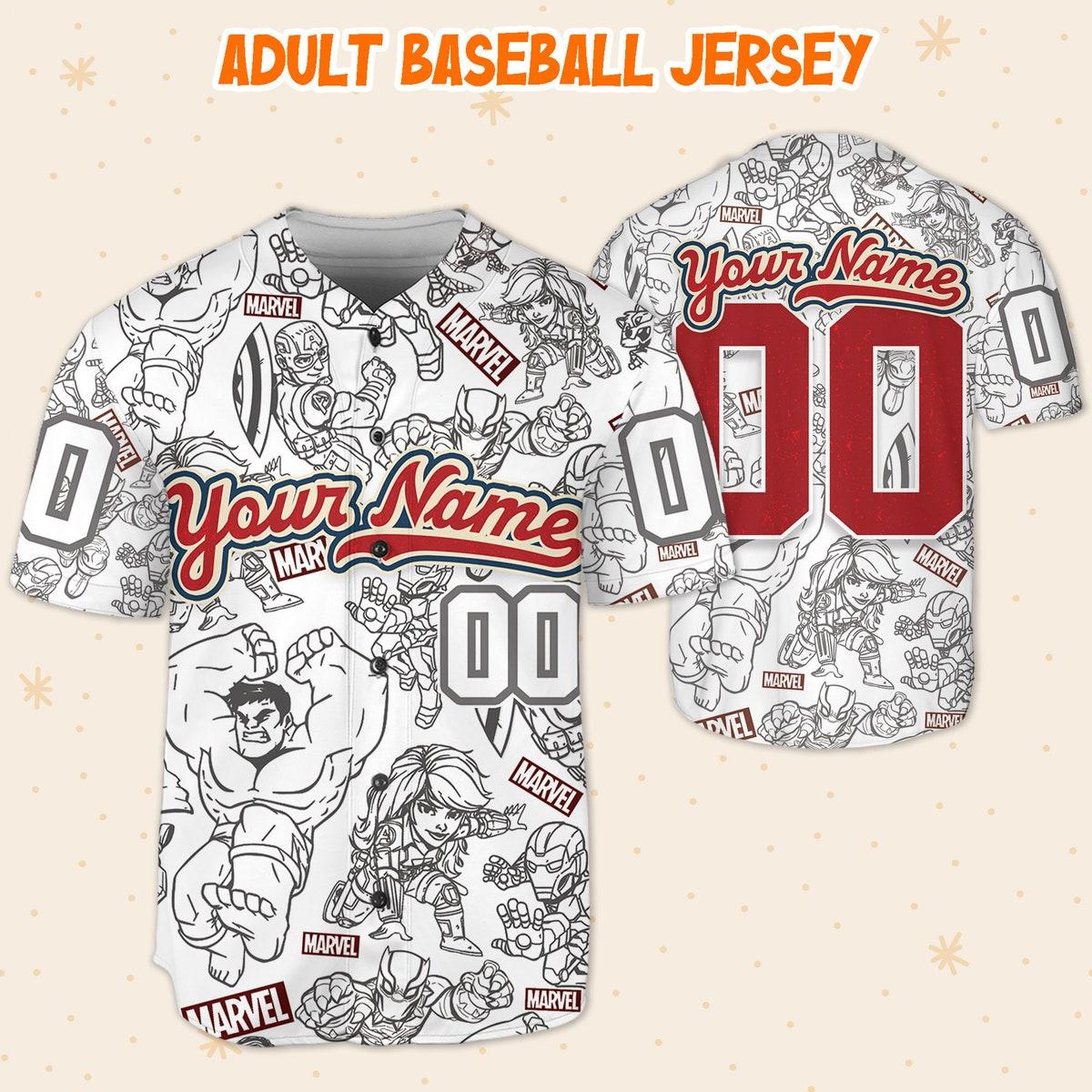 Personalize Marvel Superhero Adventures Disney Baseball Jersey 5