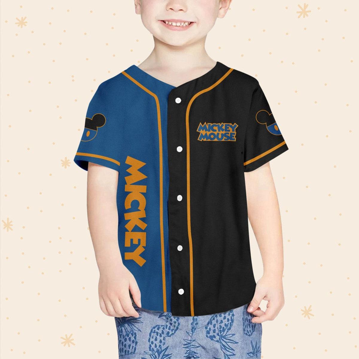 Personalize Mickey Baseball Blue Black Custom Baseball Jersey 4