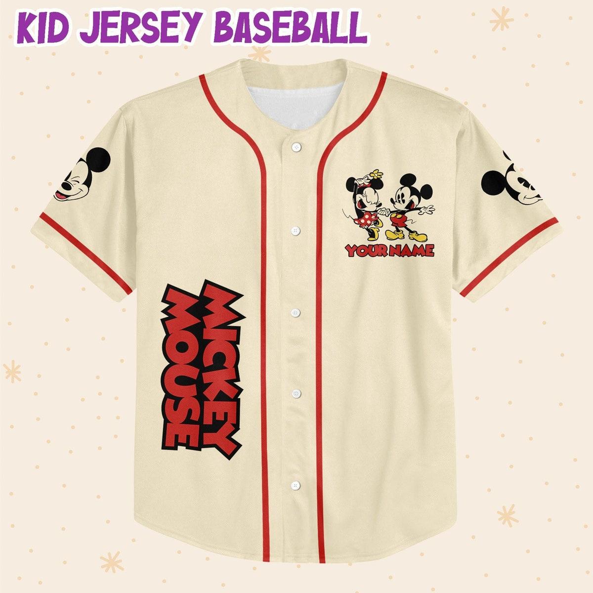 Personalize Mickey Classic Love Custom Name Disney Baseball Jersey 2