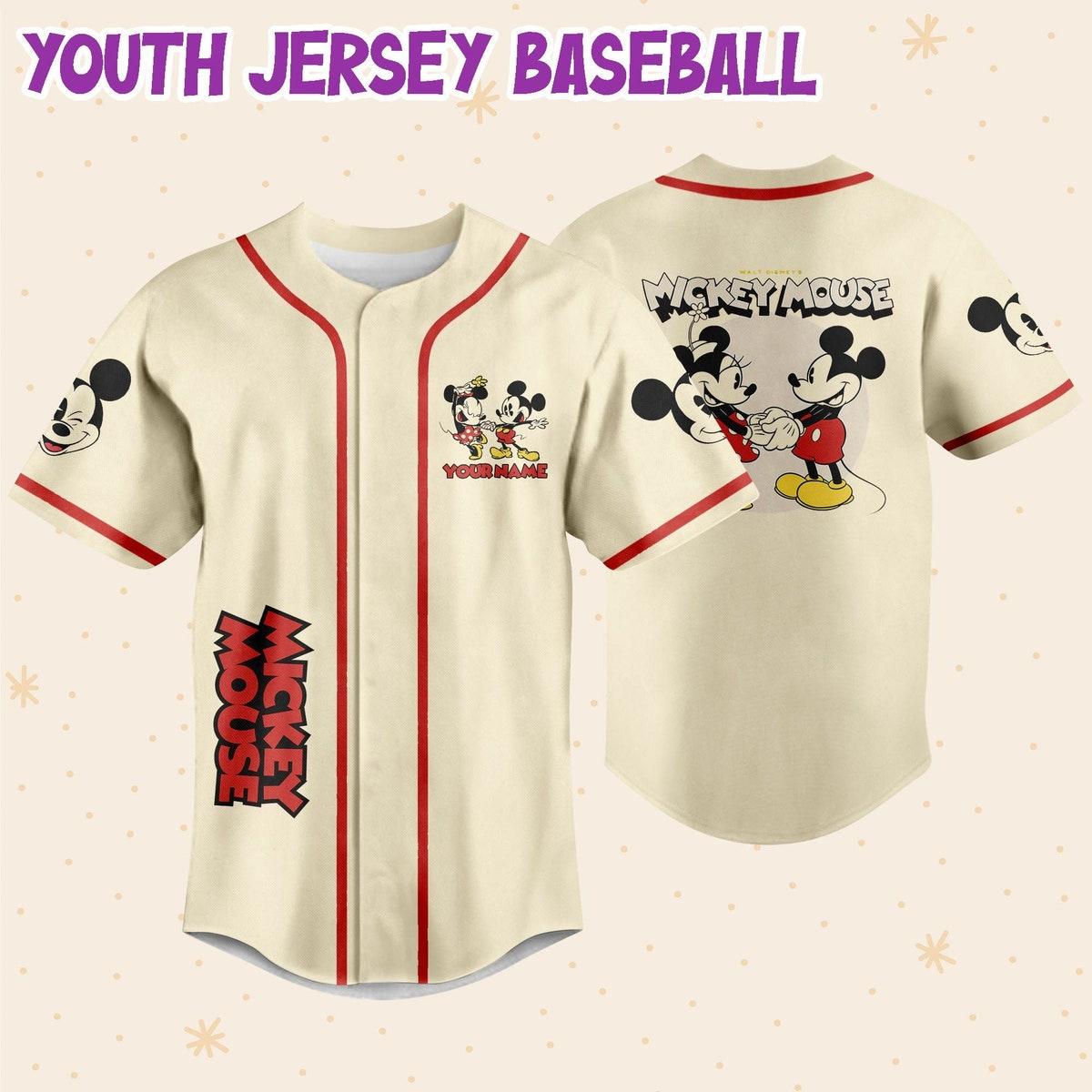 Personalize Mickey Classic Love Custom Name Disney Baseball Jersey 5