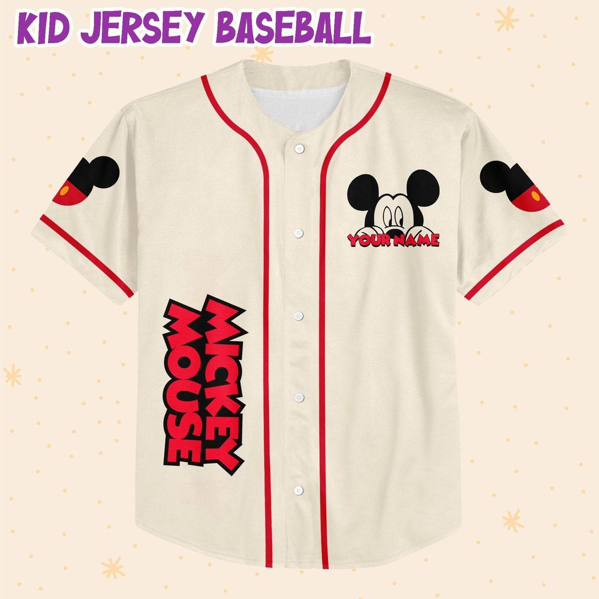 Personalize Mickey Happy Custom Baseball Jersey 2