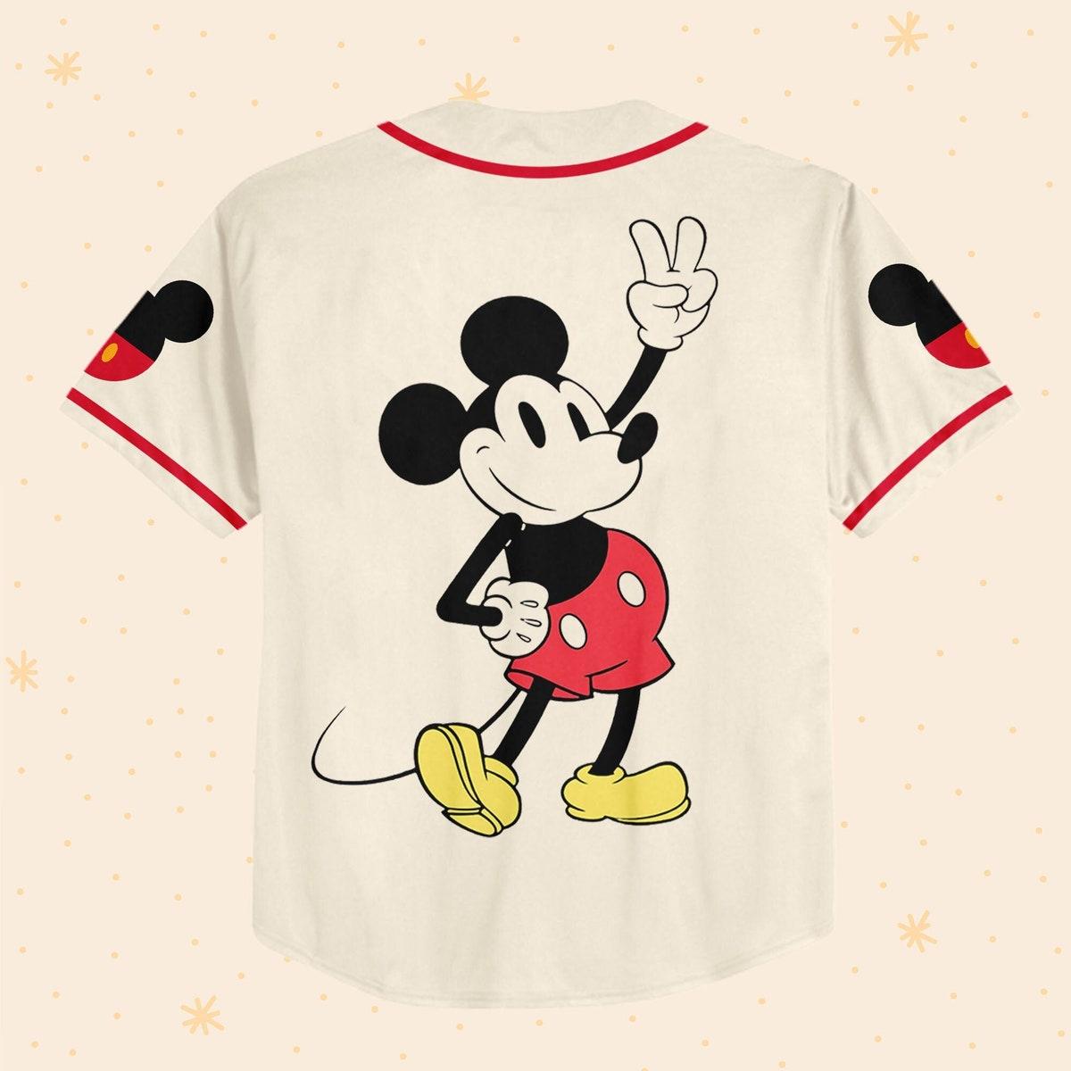 Personalize Mickey Happy Custom Baseball Jersey 3