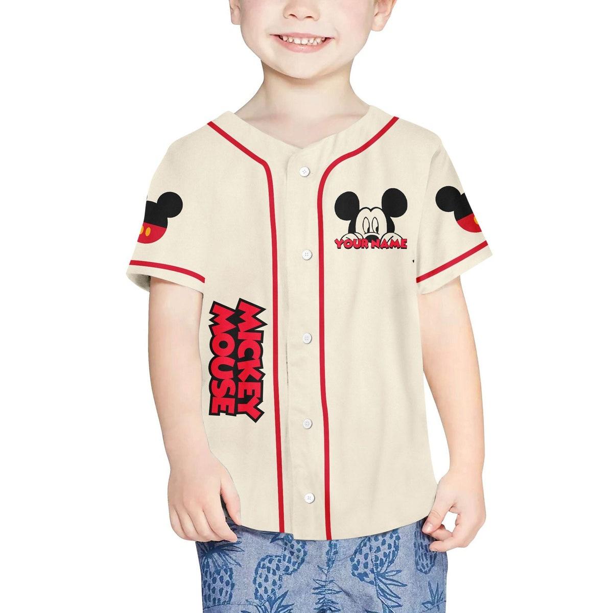 Personalize Mickey Happy Custom Baseball Jersey 4