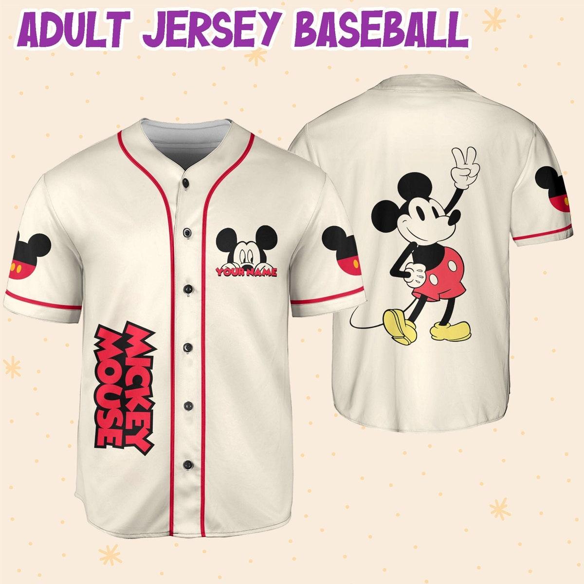 Personalize Mickey Happy Custom Baseball Jersey 6