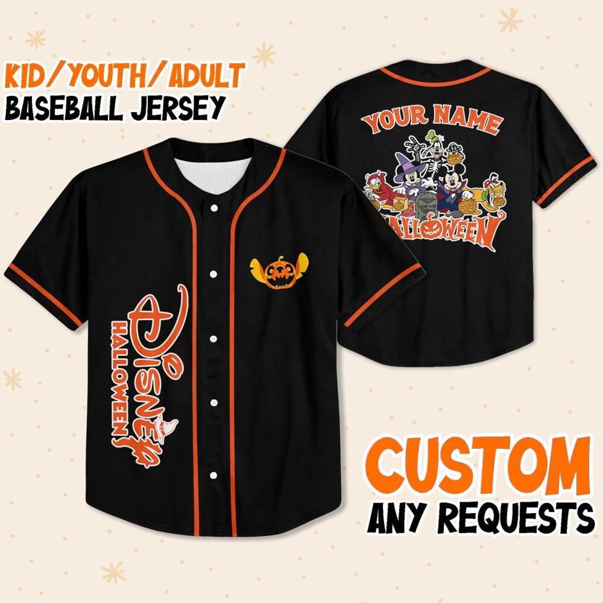 Personalize Mickey Mouse And Friends Halloween Baseball Jersey 1