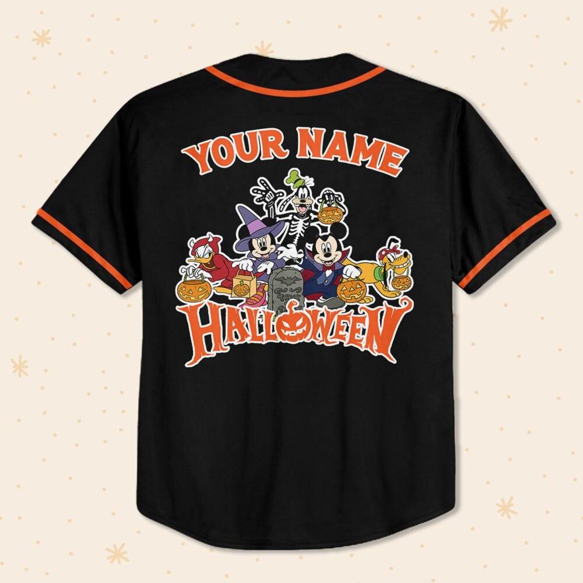 Personalize Mickey Mouse And Friends Halloween Baseball Jersey 3