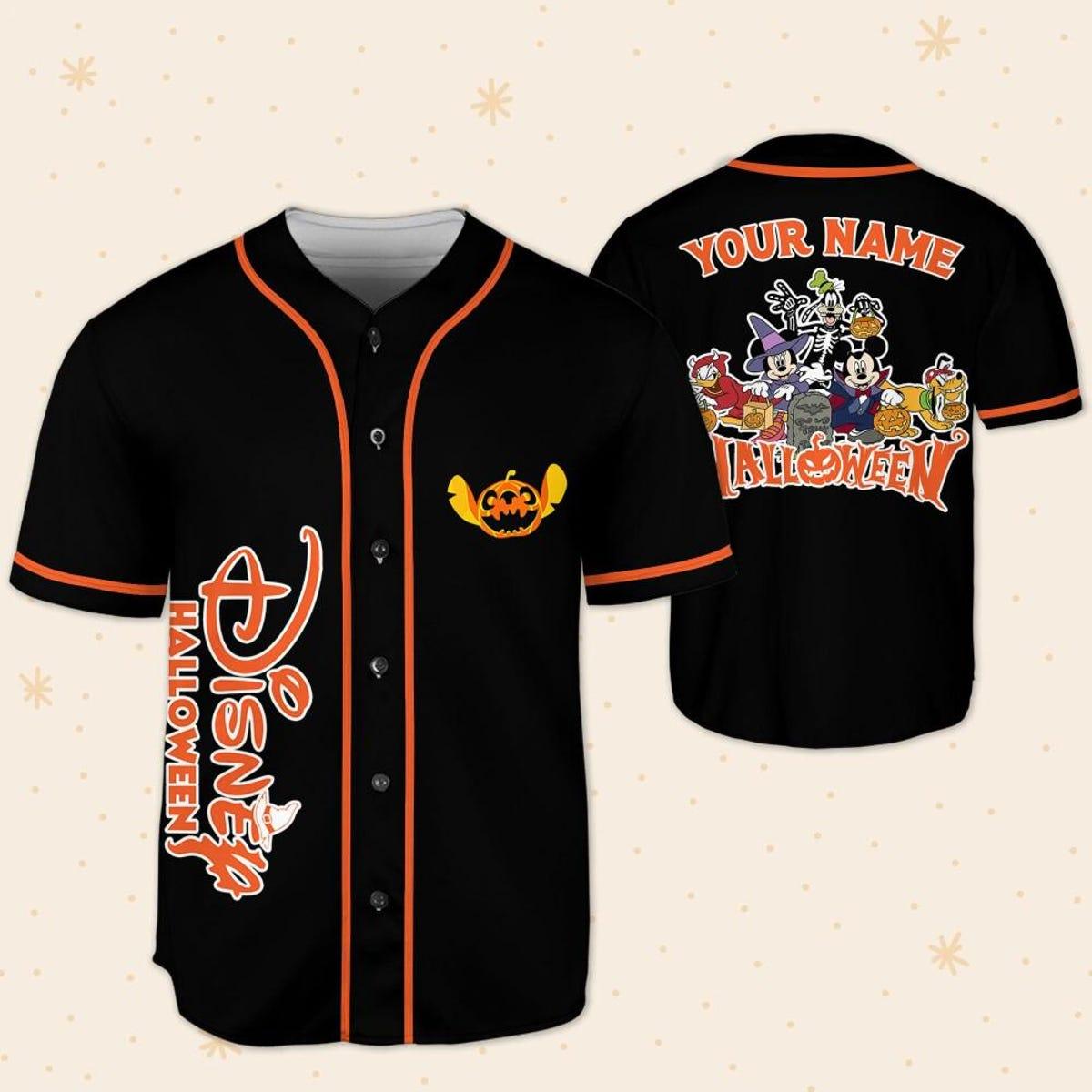 Personalize Mickey Mouse And Friends Halloween Baseball Jersey 5