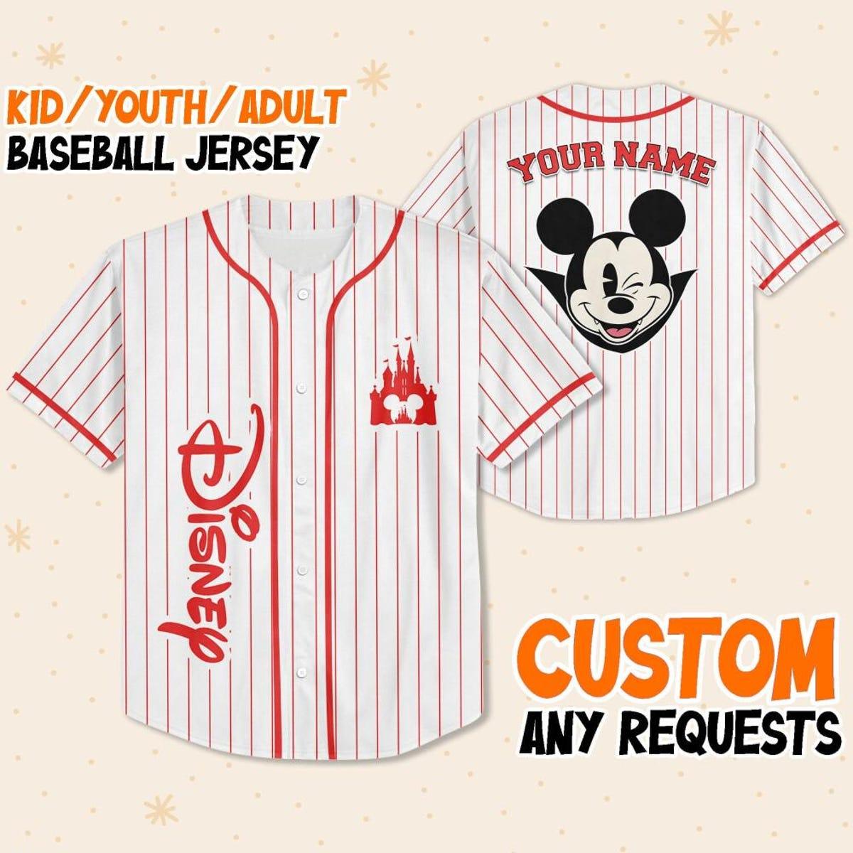 Personalize Mickey Mouse Halloween Magic Kingdom Baseball Jersey 1