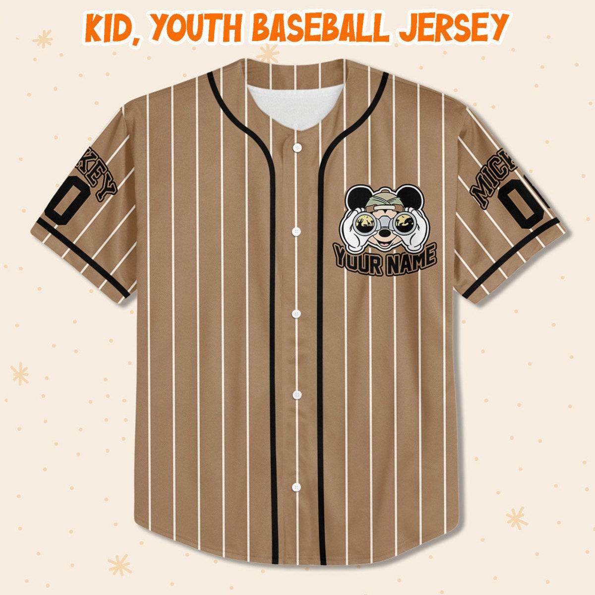 Personalize Mickey Mouse Safari Custom Name Disney Baseball Jersey 2