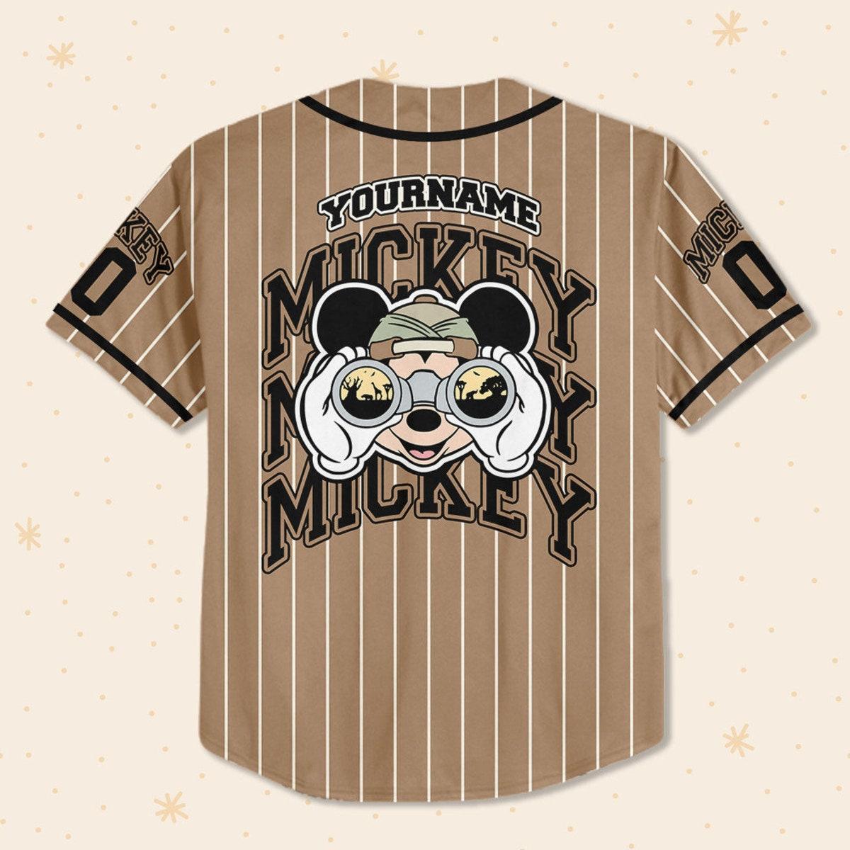 Personalize Mickey Mouse Safari Custom Name Disney Baseball Jersey 3