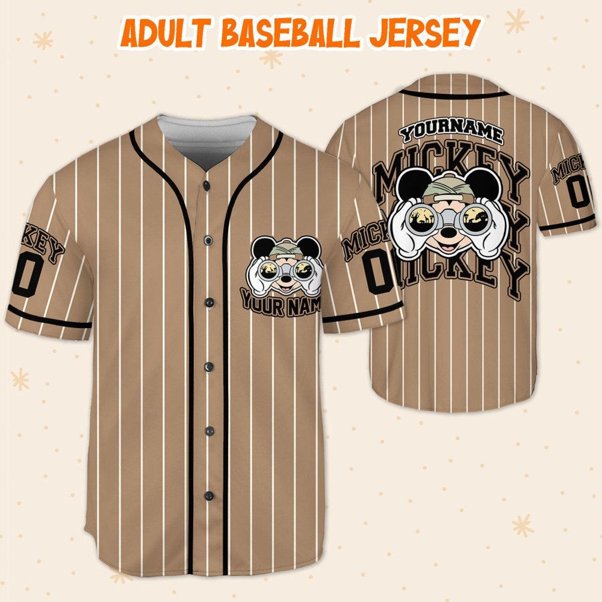 Personalize Mickey Mouse Safari Custom Name Disney Baseball Jersey 5