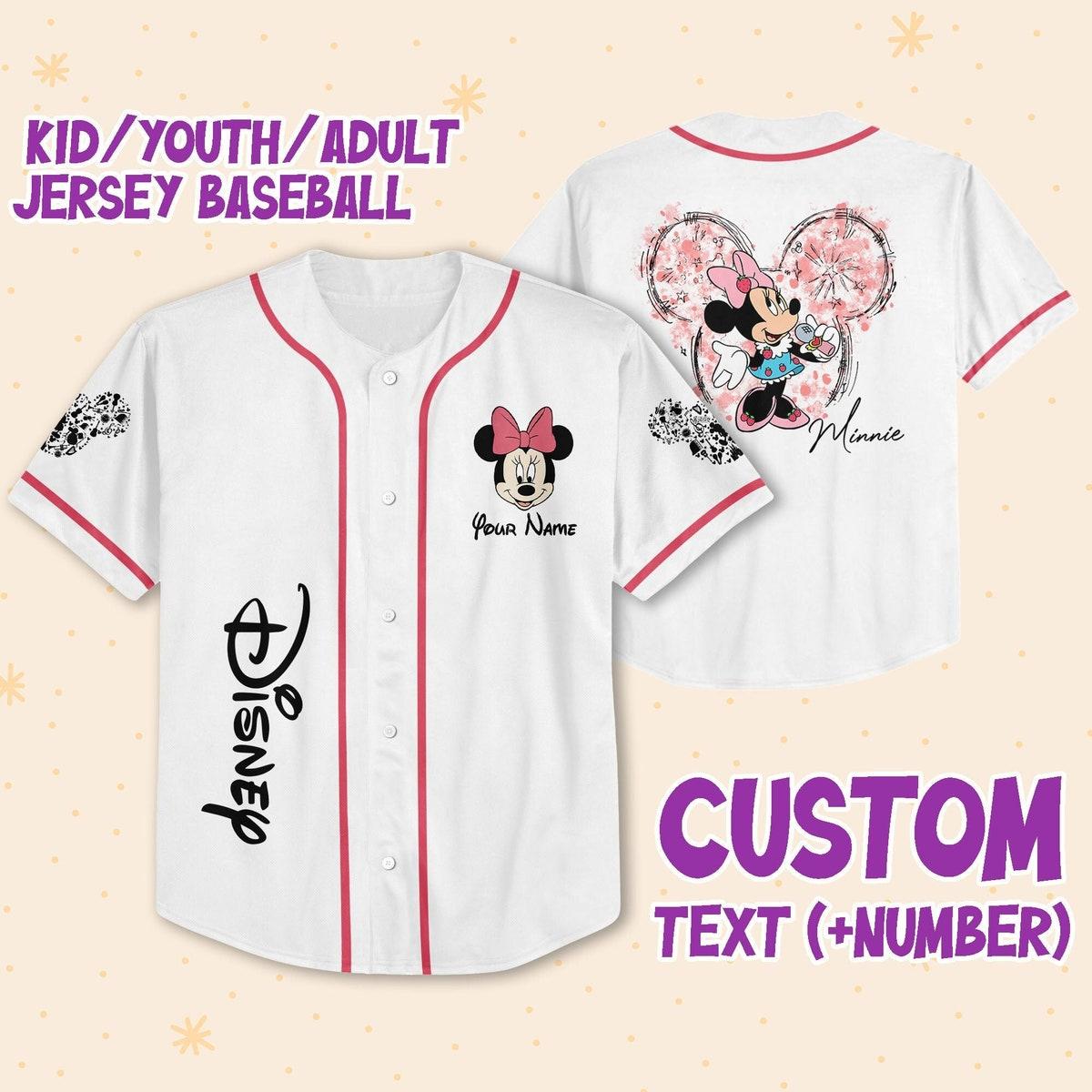 Personalize Minnie Music Custom Kids Baseball Jersey 1