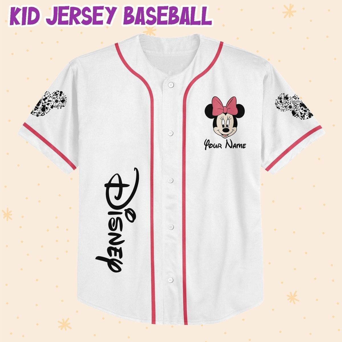 Personalize Minnie Music Custom Kids Baseball Jersey 2