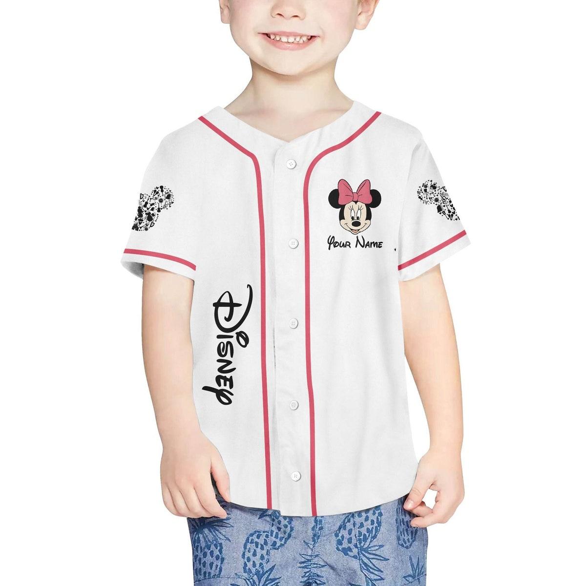 Personalize Minnie Music Custom Kids Baseball Jersey 4