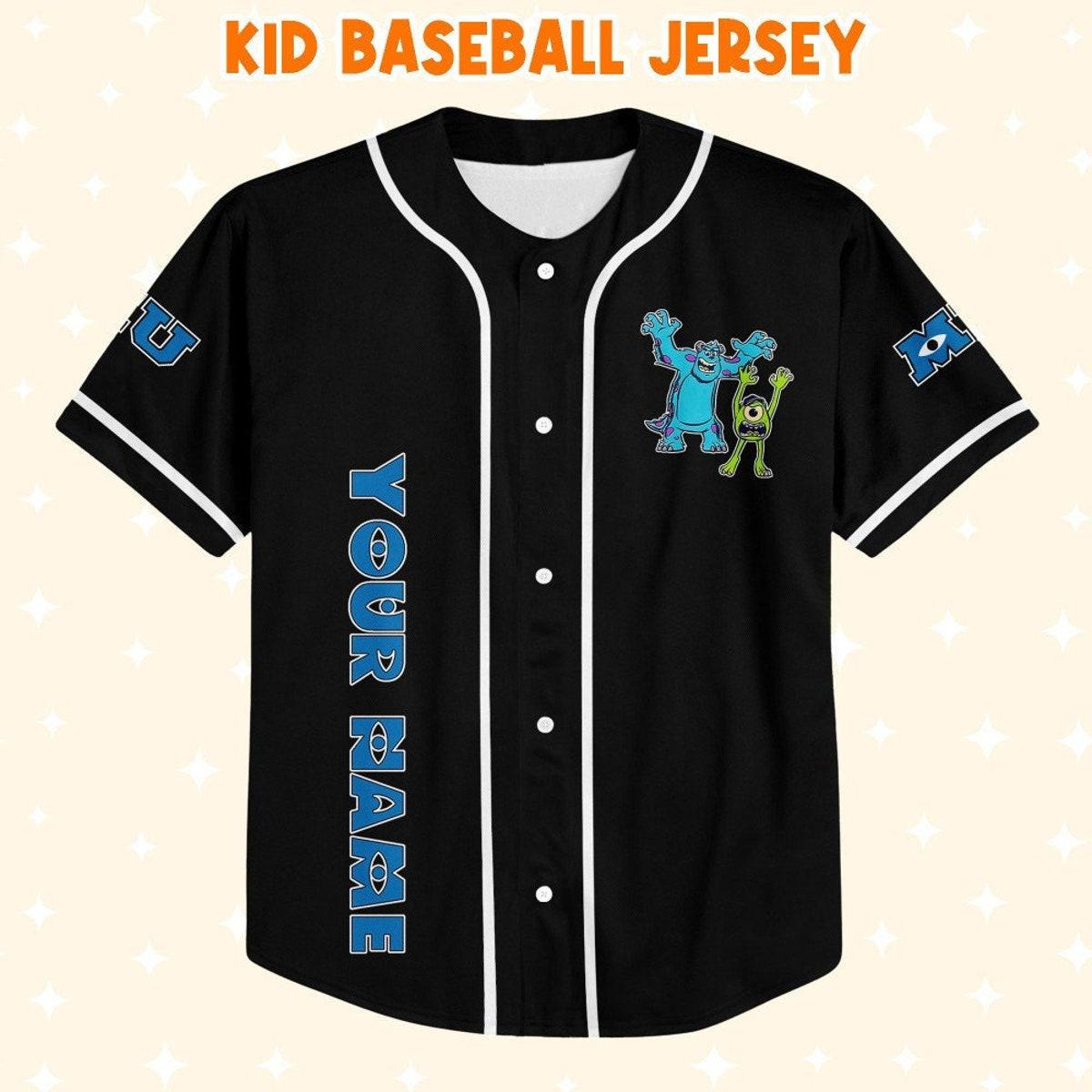 Personalize Monsters Inc Retro Monsters University Baseball Jersey 2