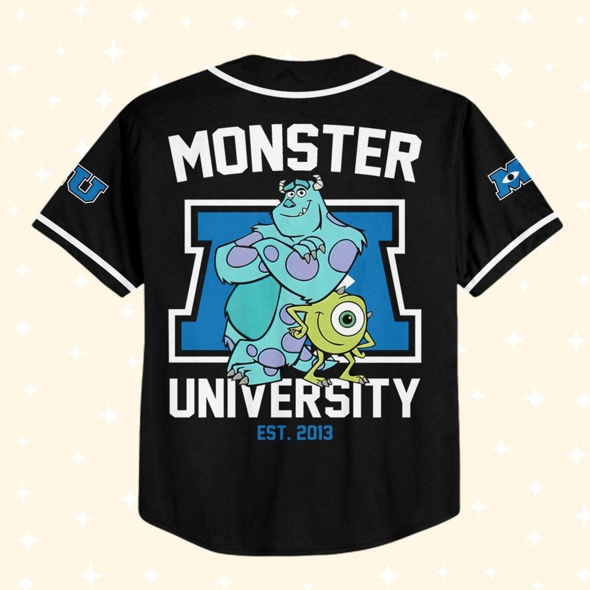 Personalize Monsters Inc Retro Monsters University Baseball Jersey 3